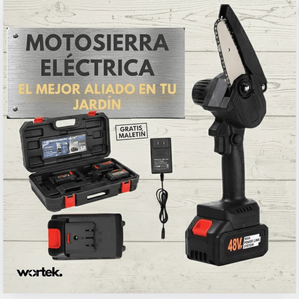 Mini Motosierra de Mano Portátil Recargable + MALETÍN + 2 BATERÍAS - Tienda GoMart!